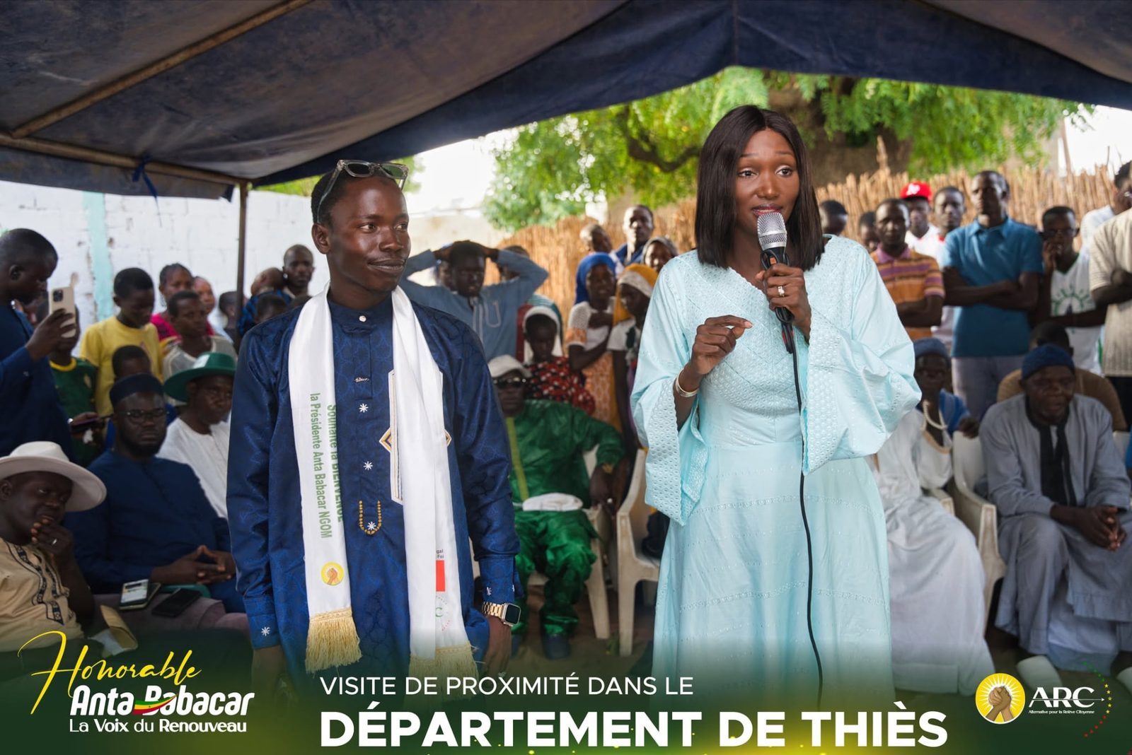 Visite de proximité à Thiès — prise de parole devant les populations